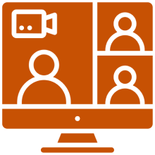 Virtual communication symbol on monitor