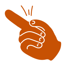 Cartoon hand pointing finger upward