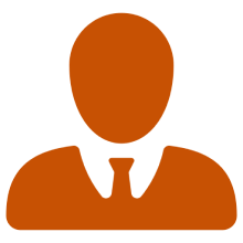Professional avatar silhouette in orange