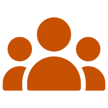 Three-person silhouette symbol